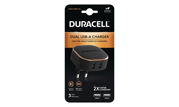 Duracell Dual 24W USB-A-laturi