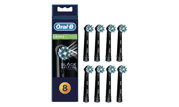 Oral-B Cross Action Head Refills Black 8 pack