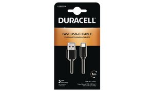 Duracell 1m USB-A ja USB-C kaapeli