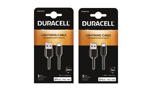 Duracell 1m+2m USB-A Lightning-kaapeli