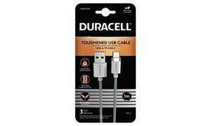 Duracell 1m USB-A ja USB-C kaapeli