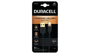 Duracell 2m USB-A ja USB-C kaapeli